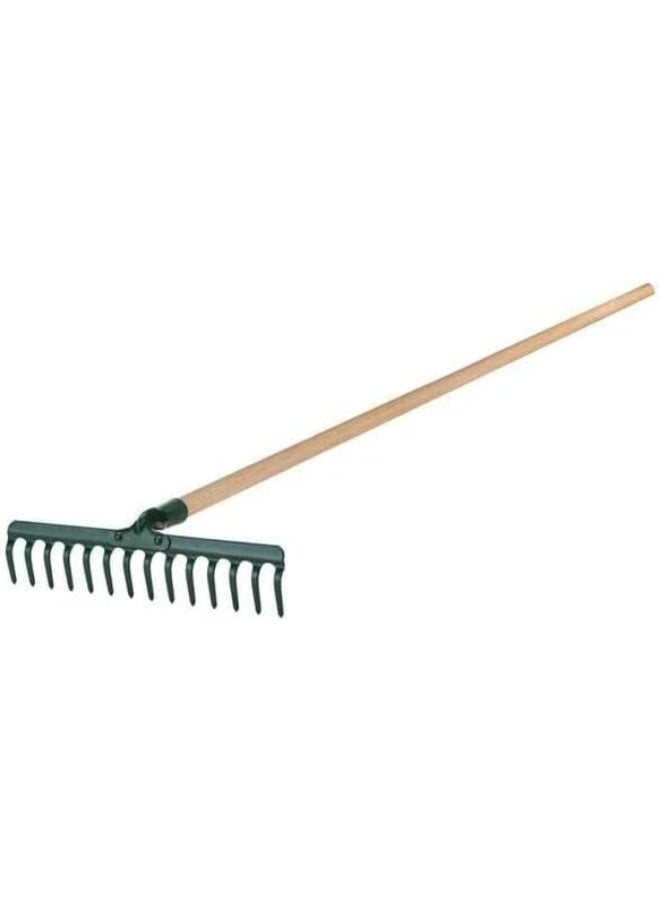 Garden Tools Set, 3-Piece with Long Handles, Shovel, Rake and Leaf Collector, Green and White - Image 2